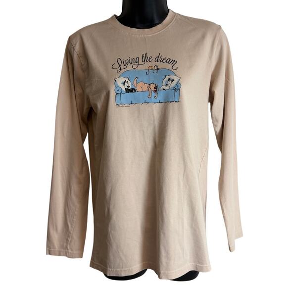 Mutts Living Other - Mutts Living Dream Shirt Youth Medium Dog Graphic Patrick McDonnell Comic Tee